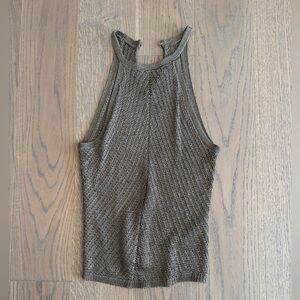Guess gold metallic knit top